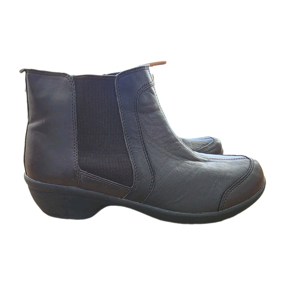 Easy Spirit Explore24 Womens 9 Brown Leather Ankle Boots Comfort Zip Shoes